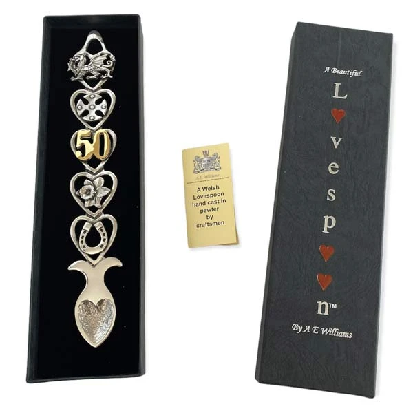 50th Anniversary/Birthday Welsh Love Spoon 3 50th Anniversary/Birthday Welsh Love Spoon