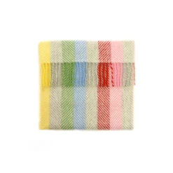 Rainbow Stripe Baby Pram Woollen Welsh Blanket