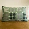 Sage Green Welsh Tapestry Oblong Cushion 1 Sage Green Welsh Tapestry Oblong Cushion -Handmade Gifts Shop GREEN WELSH BLANKET PATTERN LONG CUSHION