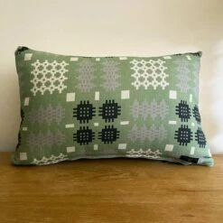Sage Green Welsh Tapestry Oblong Cushion