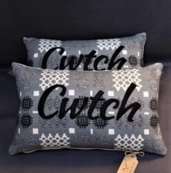 Grey Welsh Tapestry Oblong Cwtch Cushion