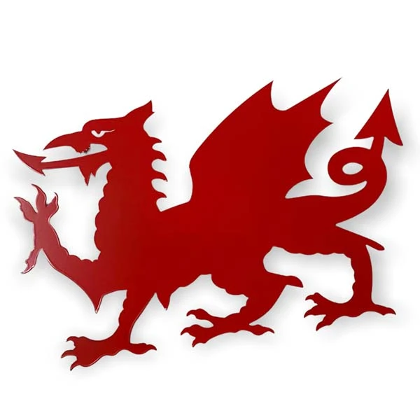 Metal Red Welsh Dragon Wall Plaque 3 Metal Red Welsh Dragon Wall Plaque