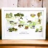 Illustrated Monmouthshire Canal Map Print And White Box Frame -Handmade Gifts Shop MONMOUTHSHIRE CANAL PRINT