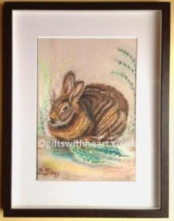 Hare Pastel Art Picture In Frame