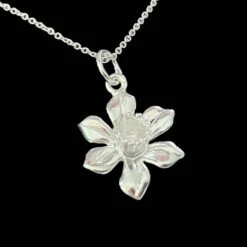Silver Daffodil Necklace