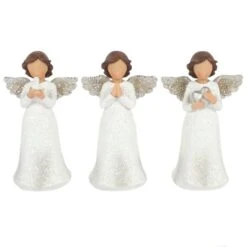 Trio Of Child Angels Ornaments Peace, Pray & Love