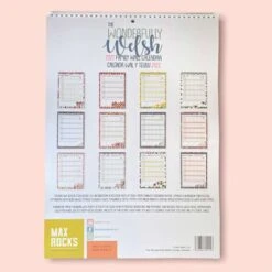 Large Family Welsh Calendar 2022 Size A3 -Handmade Gifts Shop WELSH CALENDAR 2022 FAMILY REAR
