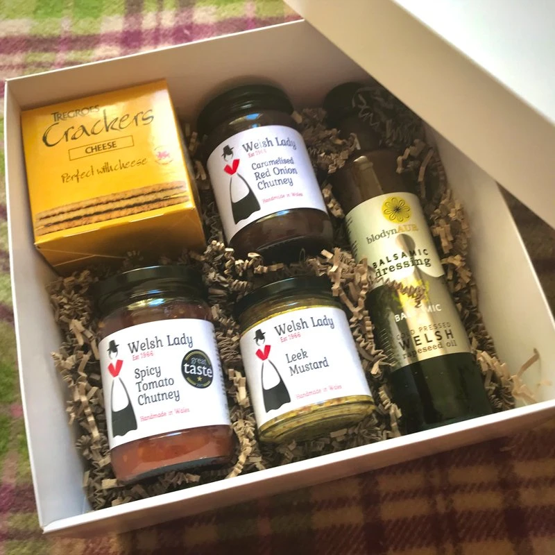 Front Page -Handmade Gifts Shop WELSH HAMPER GIFT BOX CONDIMENTS
