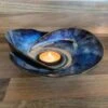 Dark Blue Stoneware Twist Bowl -Handmade Gifts Shop WELSH POTTERY TEA LIGHT BOWL DARK