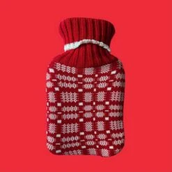 Red Welsh Tapestry Pattern Hot Water Bottle