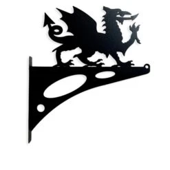 Metal Black Welsh Dragon Hanging Bracket
