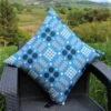 Sky Blue Large Welsh Tapestry Cushion 1 Sky Blue Large Welsh Tapestry Cushion -Handmade Gifts Shop blue welsh tapestry cushion 1