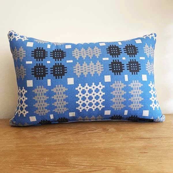 Sky Blue Welsh Tapestry Long Cushion 3 Sky Blue Welsh Tapestry Long Cushion