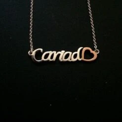 Cariad Word Sterling Silver And Rose Gold Pendant And Necklace