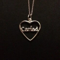 Cariad Heart Pendant And Necklace Silver