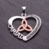 Cariad Triquetra Necklace Silver And Rose Gold -Handmade Gifts Shop cariad necklace triquetra