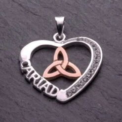 Cariad Triquetra Necklace Silver And Rose Gold