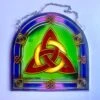 Celtic Trinity Knot Stained Glass Window Plaque