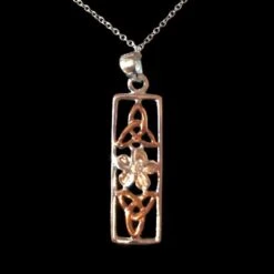Celtic Daffodil Necklace Silver And Rose Gold