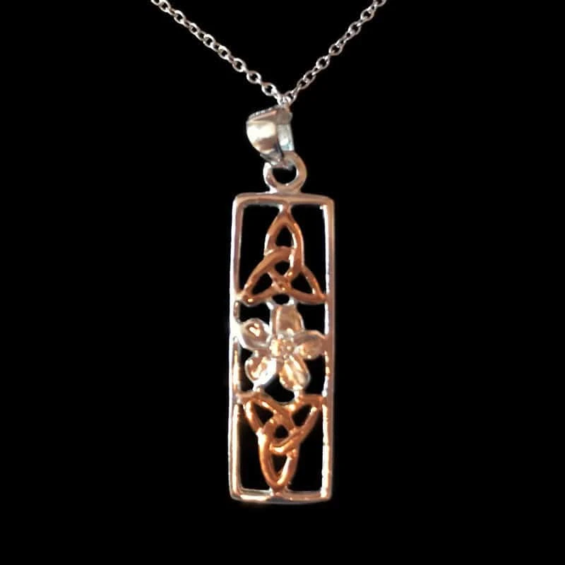 Celtic Daffodil Necklace Silver And Rose Gold 3 Celtic Daffodil Necklace Silver And Rose Gold