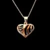 Heart Pattern Pendant And Necklace With Rose Gold Plate -Handmade Gifts Shop celtic welsh jewellery heart necklace
