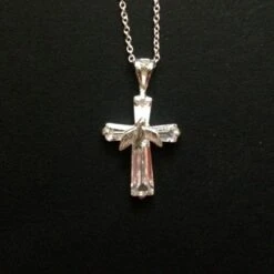 Cross With Dove Necklace Silver