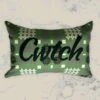 Sage Green Welsh Tapestry Oblong Cwtch Cushion -Handmade Gifts Shop cwtch cushion green