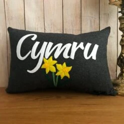 Welsh Daffodil Cushion Grey