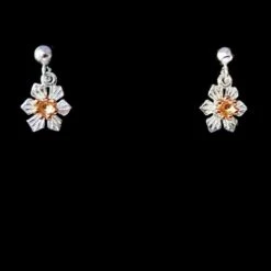 Daffodil Earrings Sterling Silver And Rose Gold