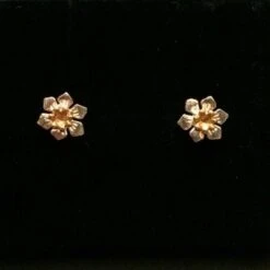 Daffodil Stud Earrings Silver And Rose Gold