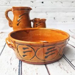 Flat Bowl Honey Brown Earthenware