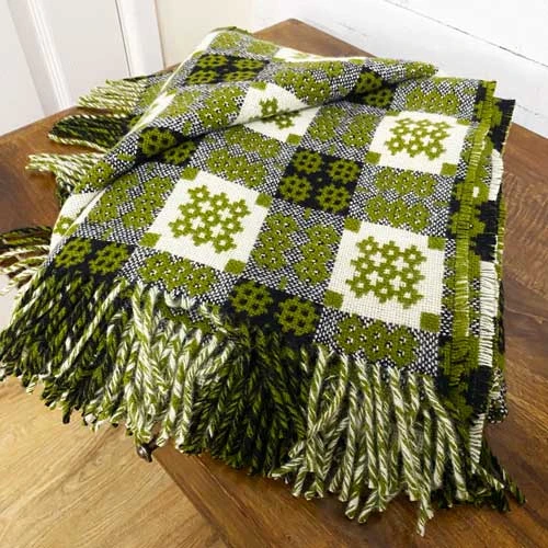 Green Welsh Tapestry Blanket 4 Green Welsh Tapestry Blanket - Image 2