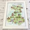 Illustrated Welsh Map Print And Frame -Handmade Gifts Shop illustrated welsh map print