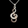 Musical Treble Clef Necklace In Silver And Rose Gold -Handmade Gifts Shop music necklace treble clef