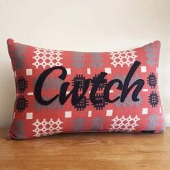 Welsh Tapestry Long Cwtch Cushion Red