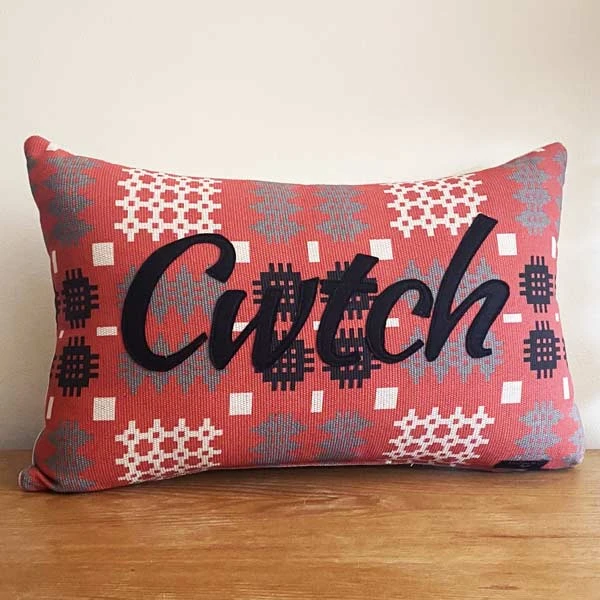 Welsh Tapestry Long Cwtch Cushion Red 3 Welsh Tapestry Long Cwtch Cushion Red
