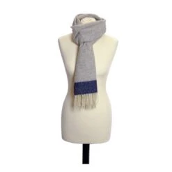 Lambswool Herringbone Silver Scarf