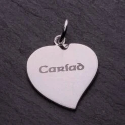 Cariad Engraved Heart Necklace