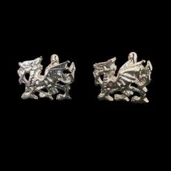 Welsh Dragon Cufflinks In Silver Colour