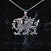 Sterling Silver Welsh Dragon Necklace -Handmade Gifts Shop sterling silver welsh dragon necklace