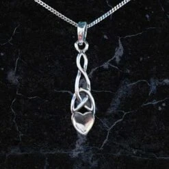 Sterling Silver Celtic Style Love Spoon Necklace