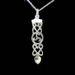 Love Spoon Necklace With Entwined Hearts And Celtic Triquetra Symbol