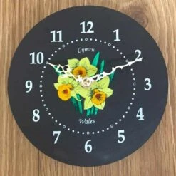 Welsh Daffodils Slate Wall Clock
