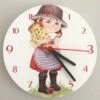 Little Welsh Girl Holding Daffodils Wall Clock -Handmade Gifts Shop welsh girl clock