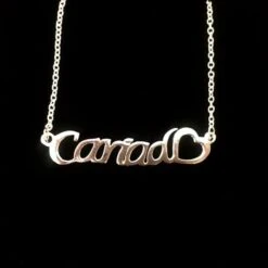 Cariad Word Sterling Silver Pendant And Necklace