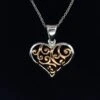 Heart Pattern Pendant And Necklace Rose Gold Plated -Handmade Gifts Shop welsh jewellery rose gold heart necklace