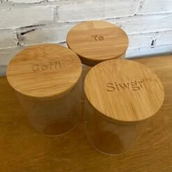 Engraved Welsh Kitchen Canisters (set Of 3)