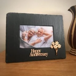 Anniversary Slate Photo Frame Horizontal