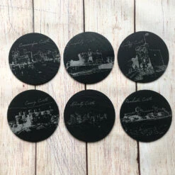 Welsh Castles Slate Coaster (set Of Six) With Box