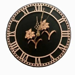Welsh Daffodil Slate & Wood Wall Clock